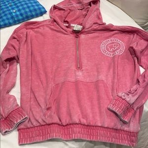 XL ivory Ella hoodie pink French terry